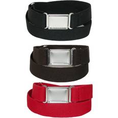 CTM Kids' Elastic Stretch Belt with Magnetic Buckle - Black/Brown/Red