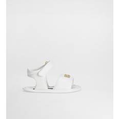 Dolce & Gabbana Lambskin Nappa Sandals With Dg Logo White Leather