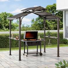 Sunjoy Steel Barbecue Gazebo Ecrins 153cm x 242cm Brown
