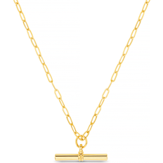 Chunky T-Bar Mid Length Necklace - Gold