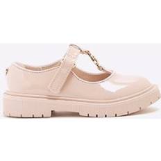 Pink Ballerinas River Island Mini Girls Mary Jane Shoes - Pink Patent