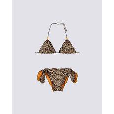 Beige Bikinis Children's Clothing Sundek Mini Magnolia Bikini With Sweet Leopard Print - Beige