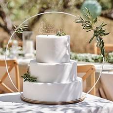 Brown Cake Stands Ginger Ray Wooden Hoop Wedding 66 cm White Brown Cake Stand