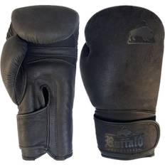 14oz Kampsportshandskar Buffalo Läder Boxningshandskar Svart Kampsport Zwart 16 oz