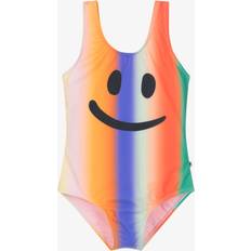Molo Girls Happy Face Rainbow Swimsuit - Orange