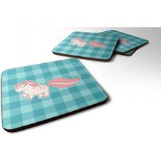Caroline's Treasures Little Pink Pony Polkadots Foam Set of 4 Coaster