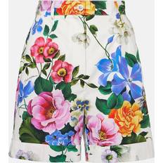 Floral Cotton Shorts White