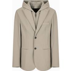 Men Blazers Emporio Armani Men's Nylon Stretch Blazer - Tan/Beige