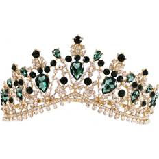 Women Crowns & Tiaras Elegant Elegant Tiaras and Crowns Green Rhinestones Birthday Formal Dinner Party Headbans