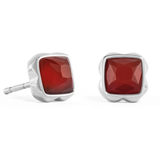 Agate Earrings Coeur de Lion Birthstone Januar Ohrringe Roter Achat - Silber