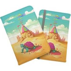 Yellow Passport Covers Warren Reed Designer Turtle On A Beach Holiday Passport Cover - Yellow