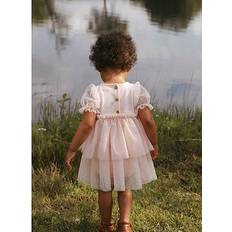Lil'Atelier Baby Girls Tulle Layered Short Sleeve Body Dress - Peach Blush