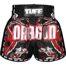 Tuff Retro Black Chinese Dragon Muay Thai Shorts Medium