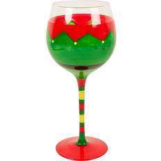 Green Wine Glasses Christmas - Red and Green Wine Glass