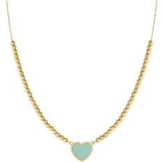 Nomination Dam Halsband Nomination Emosfere Heart Beaded Stainless Steel Necklace - Gold/Green