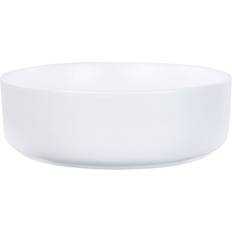Bathroom Sinks Beliani Bathroom Countertop Round Ceramic Wash Basin 360 mm Matt Off-White