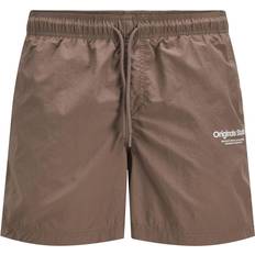 Vita Badbyxor Jack & Jones Normal Passform Badshorts Brun