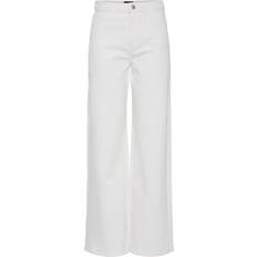 Dame - Hvid Jeans Pieces Pcselma Hw Wide Fit Jeans - Hvid