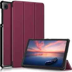Datortillbehör Samsung Samsung Galaxy Tab A7 Lite Tri-Fold Läderfodral Vinröd