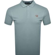 Men - Silver Polo Shirts Fred Perry Plain Polo T Shirt - Blue