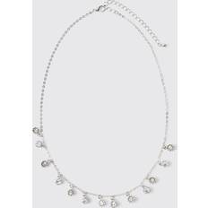 Smycken boohooMAN Mens Iced Charm Necklace - Silver