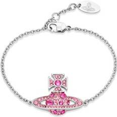Vivienne Westwood Pink Bracelets Vivienne Westwood Rose Crystal Francette Bracelet - Silver/Pink