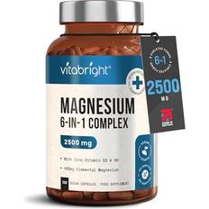 Magnesium Glycinate 6-in-1 Complex 2500mg 485mg Elemental Supplements 120 pcs