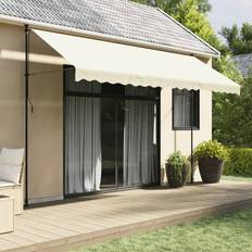 Tendalini da Giardino vidaXL Tenda Da Sole Retrattile Crema 400x150 cm In Tessuto E Acciaio