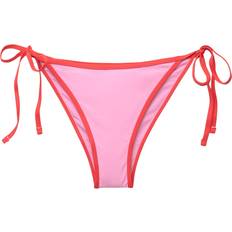 Pull&Bear Badetøj Pull&Bear Bikinitrusse Med Kontrastfarvede Bindebånd - Pink/Rød