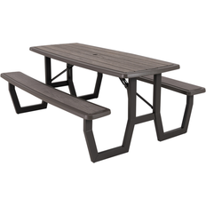 Grey Picnic Tables Lifetime Commercial 6 ft Folding Picnic Table - Gray