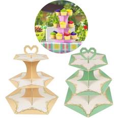 Plast Kakfat Grandado 3 Layer Display - Pink Cake Stand