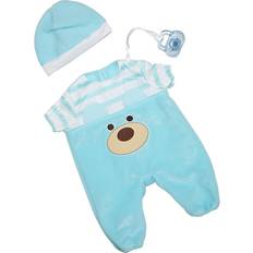 Blue Bear Onesie Baby Doll Outfit Hat Pacifier