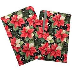 Red Passport Covers Warren Reed Designer Poinsettia Watercolor Style Passport Cover - Red