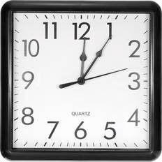 Uxcell 9 x 9 in Quartz Battery Operated Silent Square Wall Clocks Black Wall Clock