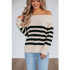 Chantelle Tops Chantelle Off The Shoulder Sweater - Cream