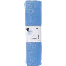 Hemtextil Rico Design Double Cotton Gauze Fabric 50 x 130 cm Azure Hot Foil Meterware Blau