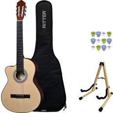 Santana Akustiska gitarrer Santana Classical 20 Vänsterhänt Spansk Gitarr Paket Satin