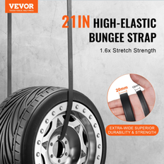 Bungee Cords & Ratchet Straps VEVOR Flat Bungee Cord Set 50 pcs 19.8 mm Heavy Duty Bungee Straps