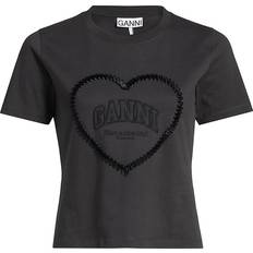 Ganni Heavy Cotton Heart Small Tshirt - Phantom