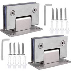 2 Pack 90 Degree Shower Door Hinges Heavy Duty Frameless Glass Door Hinges Stainless Steel Bathroom Gate Clamp for 8-12 mm Toughened Glass