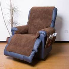 Loose Armchair Covers EasyLife Fleece Recliner With Pockets in Burgundy Loose Armchair Cover