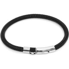 Emporio Armani Armband Emporio Armani Wire Bracelet Stainless Steel Eagle Logo - Black/Silver