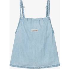 Calvin Klein Piger Overdele Calvin Klein Loose Denim Strap Top - Blue
