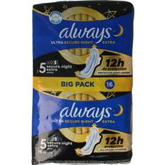 Serviettes hygiéniques Always Ultra Serviettes Secure Night Extra Taille 5 Ailettes x16