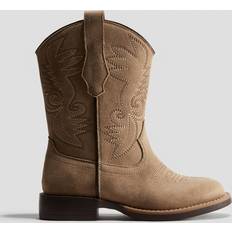 H&M Napped Cowboy Boots - Beige