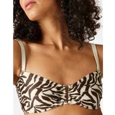 Grey Bikini Tops Regatta Womens Aceana III Zebra Print Bikini Top - Grey