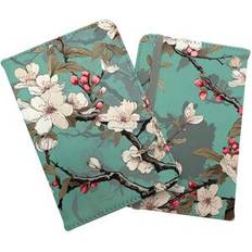 Green Passport Covers Warren Reed Designer Pink Blossom Asian Design Passport Cover - Green