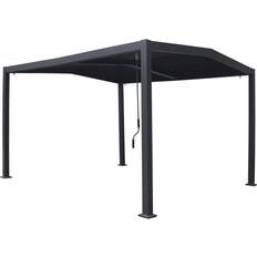 Padiglioni Habitat et Jardin Pergola Bioclimatica Tetto A 2 Lati Victoria In Alluminio E Metallo 3,5 x 4 m Grigio