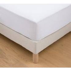 Red Mattress Covers LA REDOUTE INTERIEURS Waterproof 100% Cotton Fleece Protector 160 x 200 cm - Mattress Cover White, Red