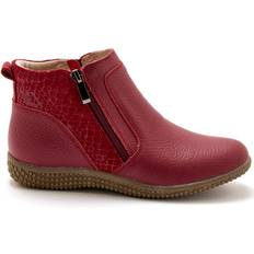 Wide Fit Ankle Boots Women's Double Zip Ankle Boots With Air Soles - Rouge